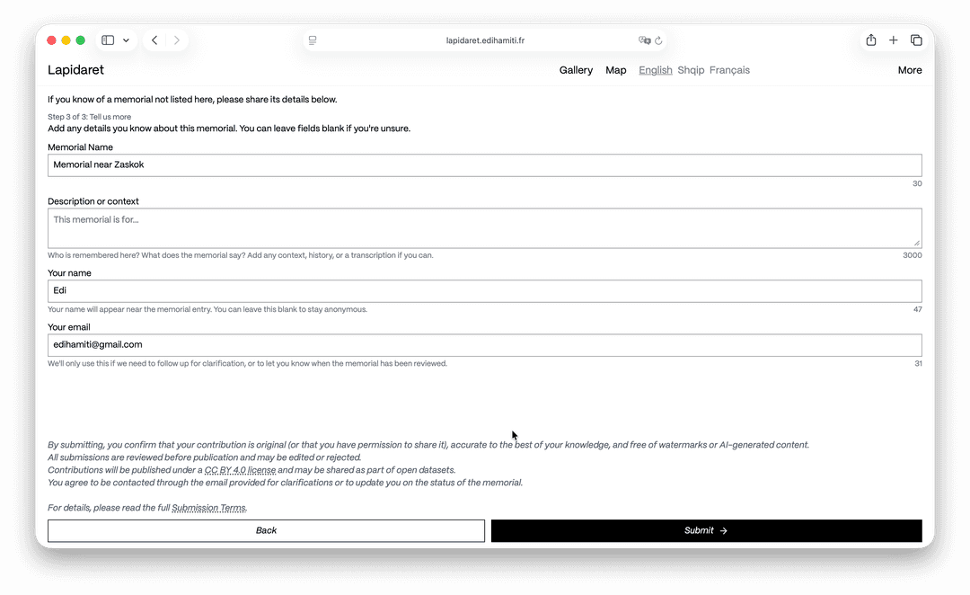 Screenshot representing Lapidaret
